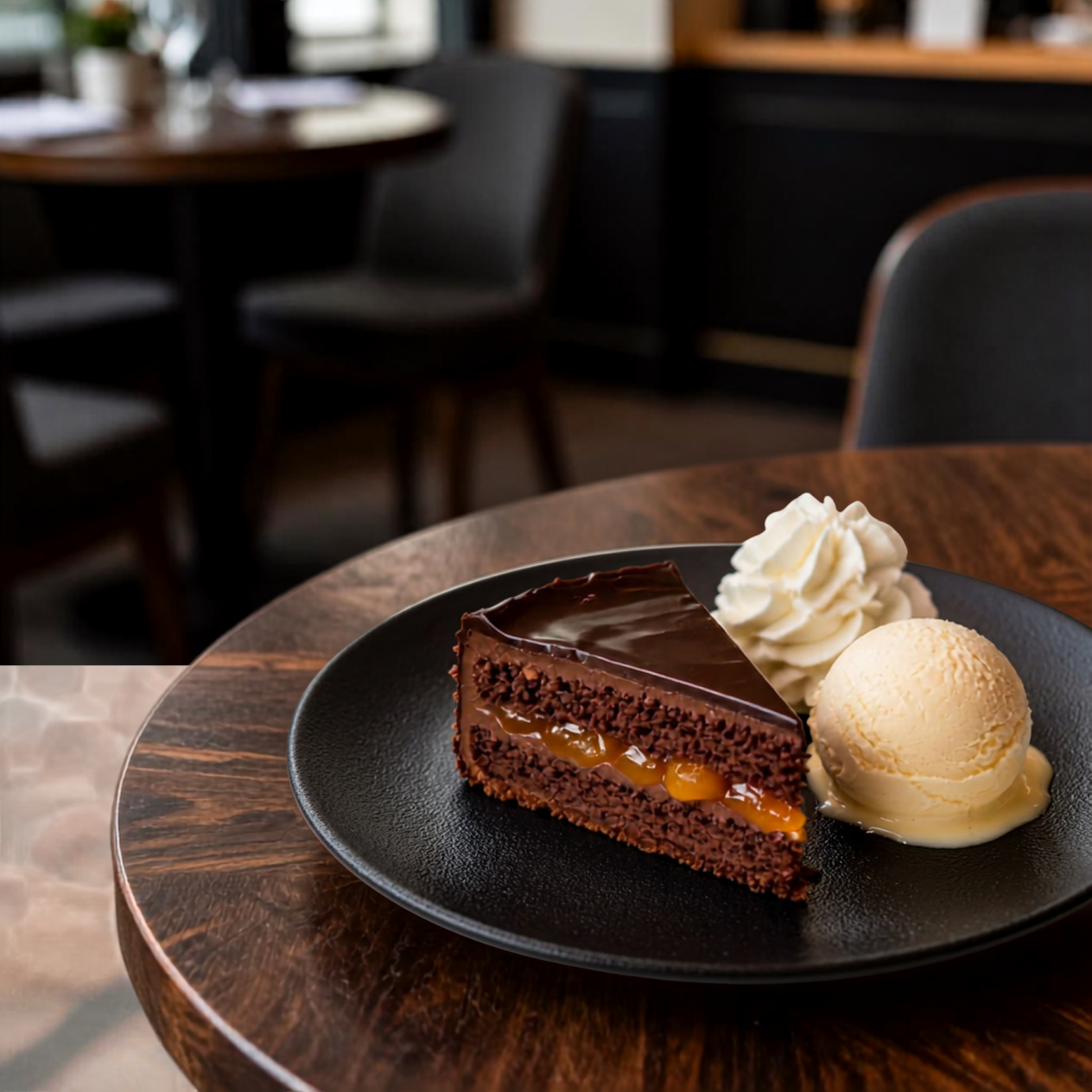 Viennese Sachertorte with Whipped Cream